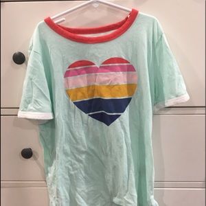 rainbow heart t shirt